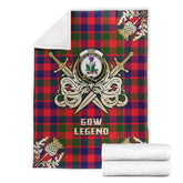 Clan Gow of Skeoch Tartan Gold Courage Symbol Blanket IF86 Clan Gow Tartan Today